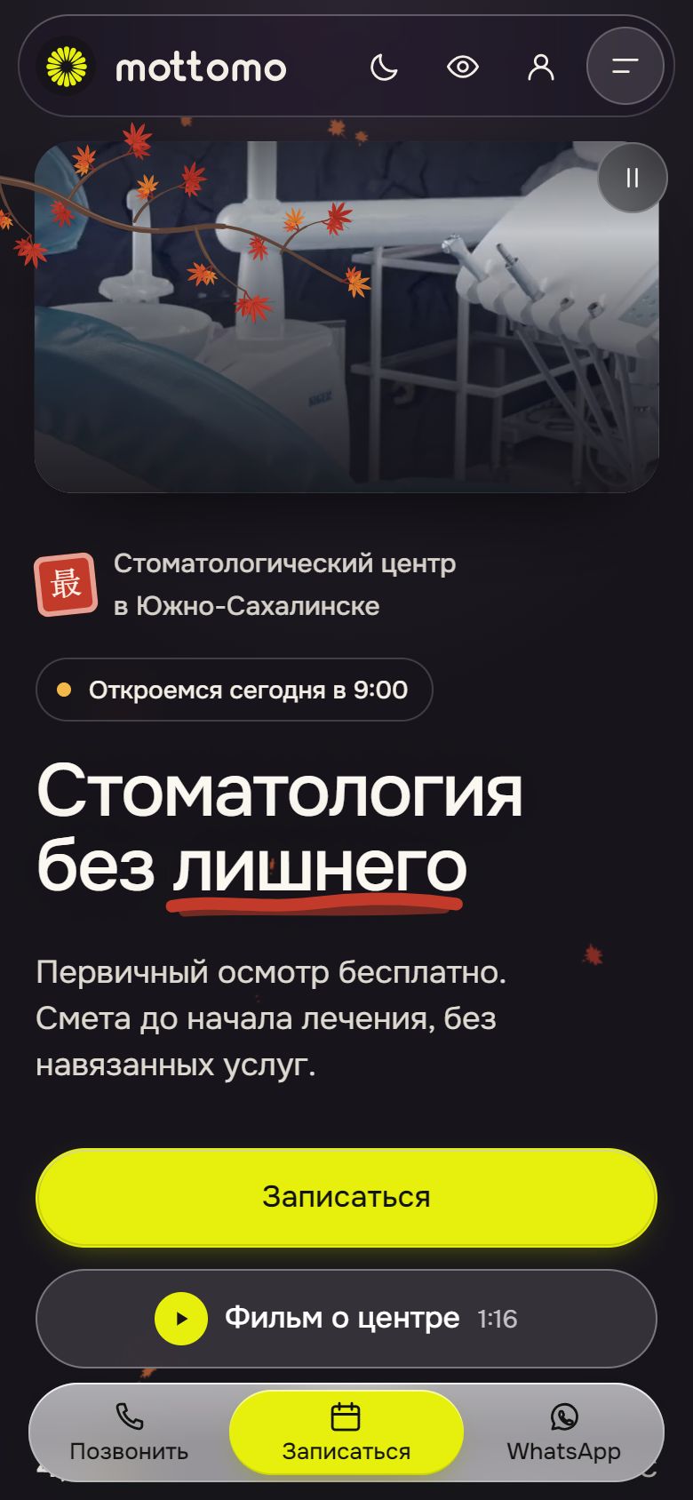 Телефон: нижняя панель с записью